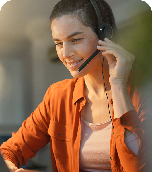 Atendente com headset